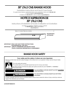 Mode d’emploi KitchenAid UXT3030ADB Hotte aspirante