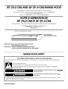 Bruksanvisning KitchenAid UXT4130ADW Köksfläkt