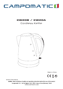 كتيب غلاية مياه كهربائية KW20B Campomatic