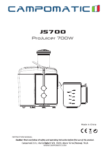 Handleiding Campomatic JS700 Sapcentrifuge