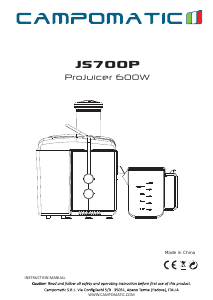 Handleiding Campomatic JS700P Sapcentrifuge