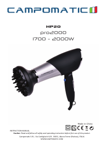 Manual Campomatic HP20 Hair Dryer
