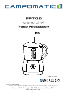 Manual Campomatic FP700 Food Processor