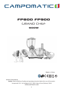 Manual Campomatic FP800 Food Processor