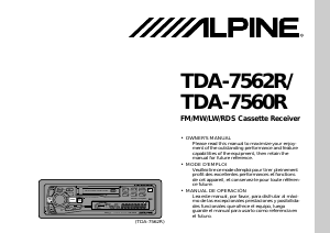 Handleiding Alpine TDA-7562R Autoradio