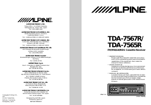 Handleiding Alpine TDA-7565R Autoradio