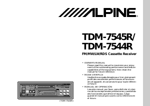 Handleiding Alpine TDM-7545R Autoradio