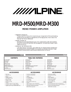 Mode d’emploi Alpine MRD-M300 Amplificateur de voiture