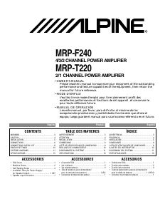 Mode d’emploi Alpine MRP-F240 Amplificateur de voiture