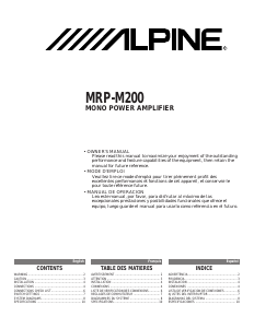 Mode d’emploi Alpine MRP-M200 Amplificateur de voiture