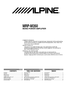 Mode d’emploi Alpine MRP-M350 Amplificateur de voiture