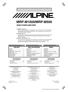 Mode d’emploi Alpine MRP-M1000 Amplificateur de voiture