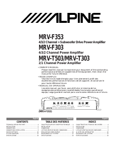 Mode d’emploi Alpine MRV-F303 Amplificateur de voiture