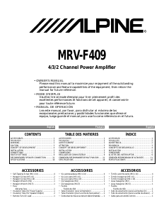 Mode d’emploi Alpine MRV-F409 Amplificateur de voiture