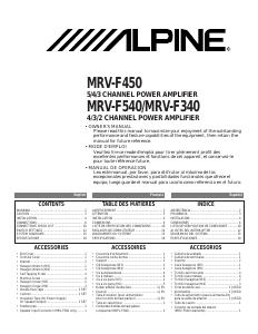 Manual Alpine MRV-F540 Car Amplifier
