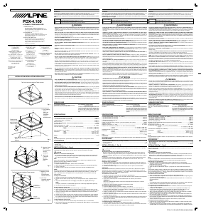 Mode d’emploi Alpine PDX-4.100 Amplificateur de voiture