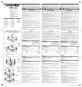 Mode d’emploi Alpine PDX-4.150 Amplificateur de voiture