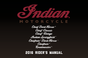 Handleiding Indian Chieftain Dark Horse (2016) Motor