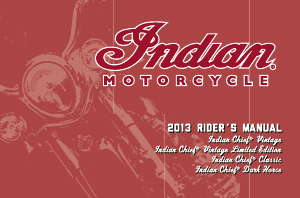 Handleiding Indian Chief Classic (2013) Motor