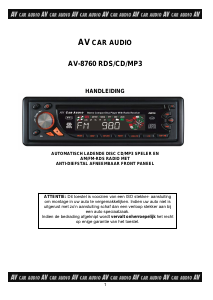 Handleiding Autovision AV-876-RDS Autoradio