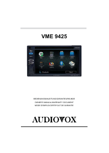 Mode d’emploi Audiovox VME 9425 Autoradio