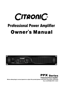 Bruksanvisning Citronic PPX600 Förstärkare