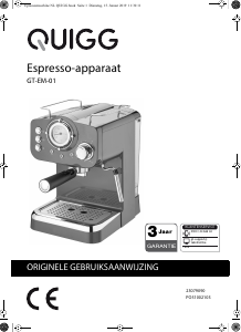 Handleiding Quigg GT-EM-01 Espresso-apparaat