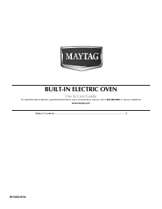 Manual Maytag CWE4100ACB Oven