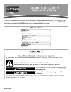 Bruksanvisning Maytag CWE5800ACE Ugn
