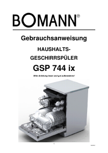 Bedienungsanleitung Clatronic GSP 744 IX Geschirrspüler