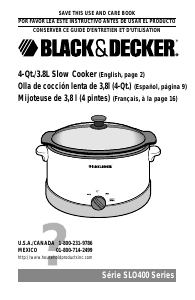 Handleiding Black and Decker SLO400 Slowcooker