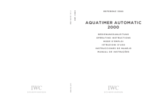 Mode d’emploi IWC 3580 Aquatimer Automatic 2000 Montre