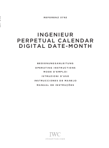 Mode d’emploi IWC 3792 Ingenieur Pepertual Calendar Montre
