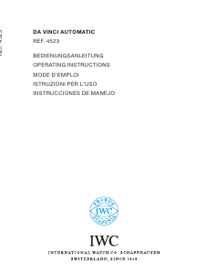 Manuale IWC 4523 Da Vinci Automatic Orologio da polso
