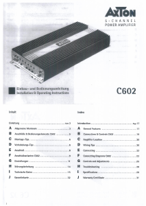 Bedienungsanleitung AXTON C602 Autoverstärker