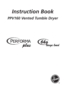 Bruksanvisning Hoover PPV 160-80 Torktumlare