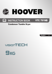 Bruksanvisning Hoover VTC 791NB-80 Torktumlare