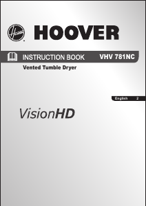 Bruksanvisning Hoover VHV 781NC-80 Torktumlare
