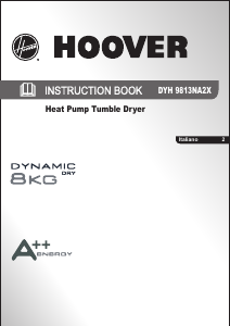 Manuale Hoover DYH 9813NA2X-30 Asciugatrice