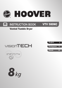 Bruksanvisning Hoover VTV 580NC-S Torktumlare