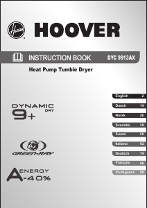 Käyttöohje Hoover DYC 9913AX-S Kuivausrumpu