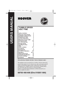 Handleiding Hoover HDC 7 FME Wasdroger