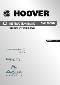 Bruksanvisning Hoover DYC 890NB-80 Torktumlare