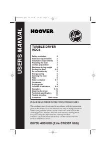 Handleiding Hoover HDC 6 Wasdroger