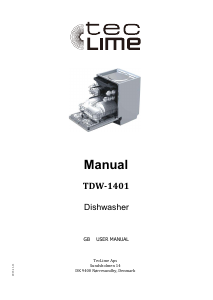 Manual TecLime TDW-1401 Dishwasher