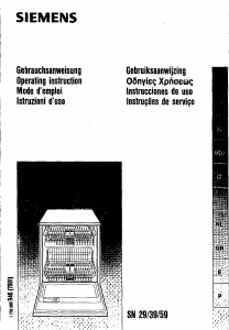 Manuale Siemens SN59550 Lavastoviglie