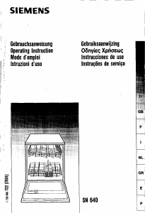 Manual Siemens SN64000 Máquina de lavar louça