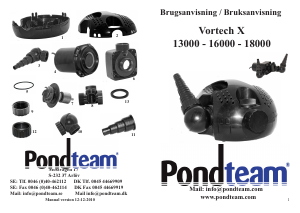 Bruksanvisning Pondteam Vortech X13000 Fontänpump