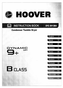 Manuale Hoover DYC 8913BX-S Asciugatrice