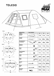 Manual High Peak Toledo 4 Tent